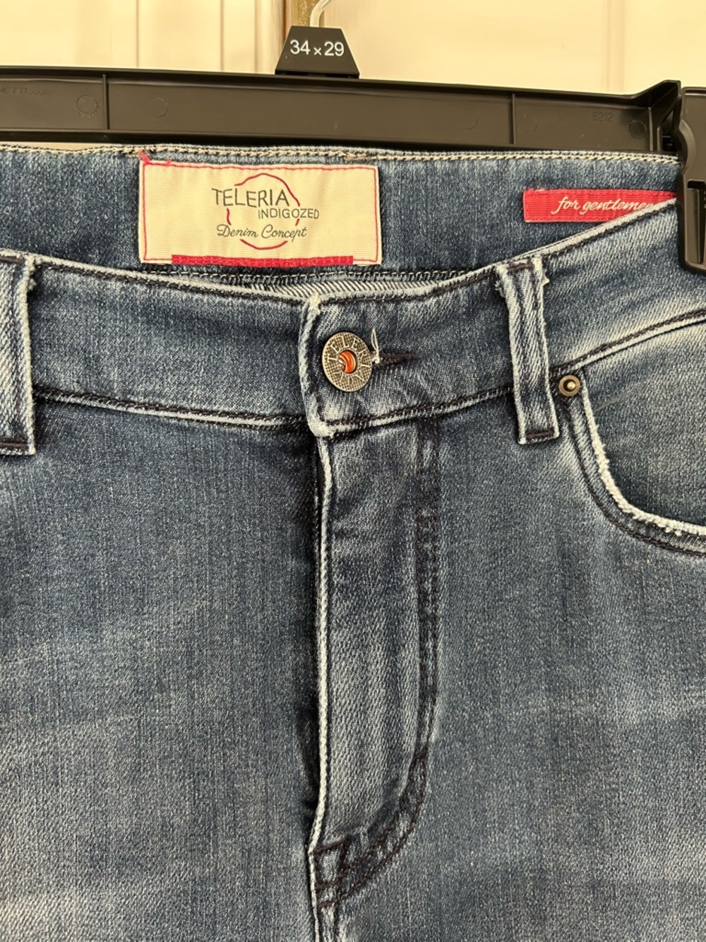 Indigo Men's Skinny Jeans in Washed Blue - Picture 3 of 6